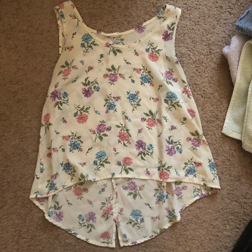 Floral Split Back Tank